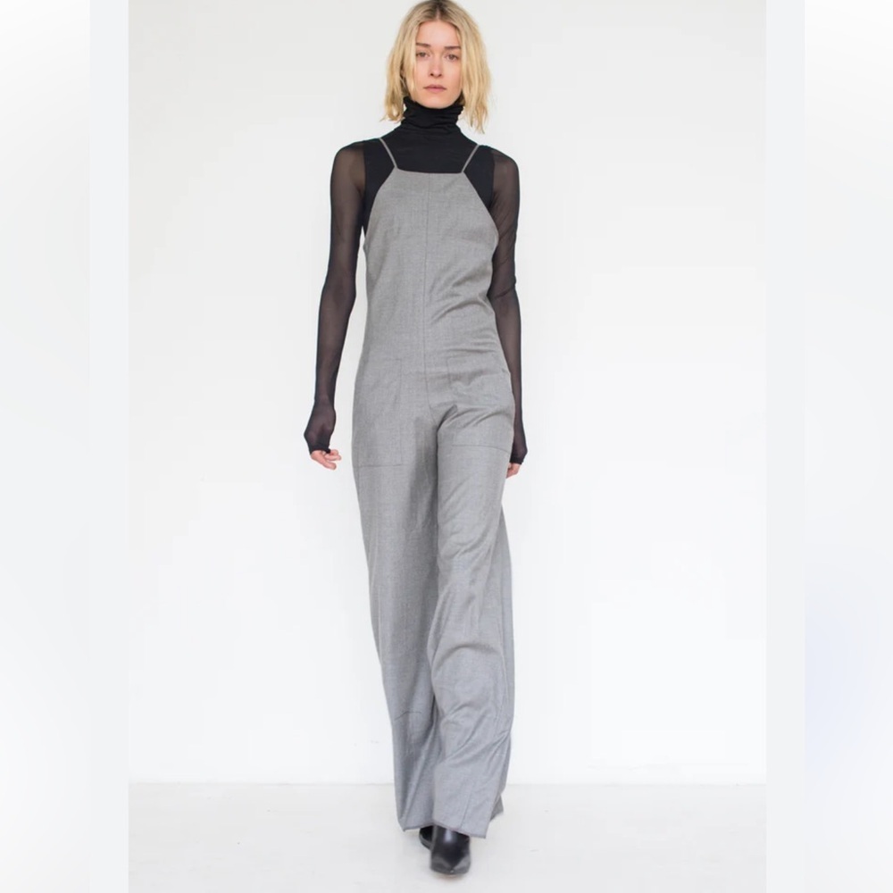 Assembly New York Grey Jumpsuit Wide Leg Overalls Size XS‎